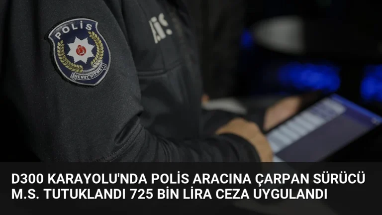 D300 Karayolu’nda Polis Aracına Çarpan Sürücü M.S. Tutuklandı 725 Bin Lira Ceza Uygulandı