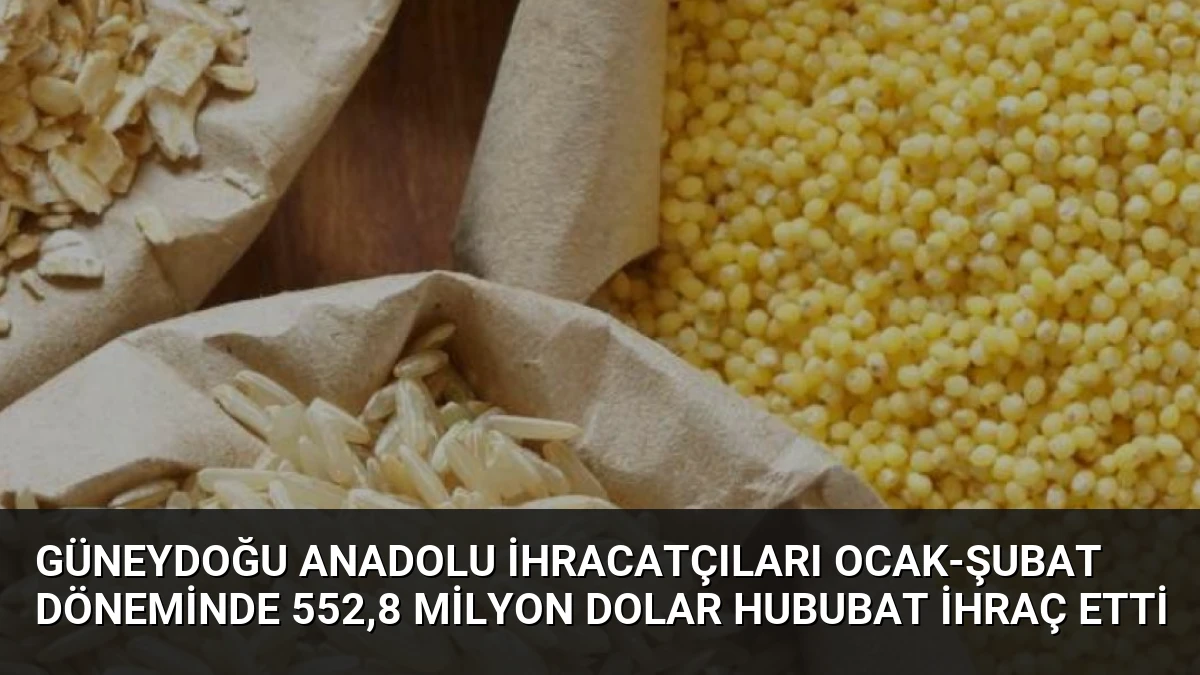 Güneydoğu Anadolu İhracatçıları Ocak-Şubat Döneminde 552,8 Milyon Dolar Hububat İhraç Etti