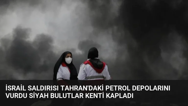 İsrail Saldırısı Tahran’daki Petrol Depolarını Vurdu Siyah Bulutlar Kenti Kapladı