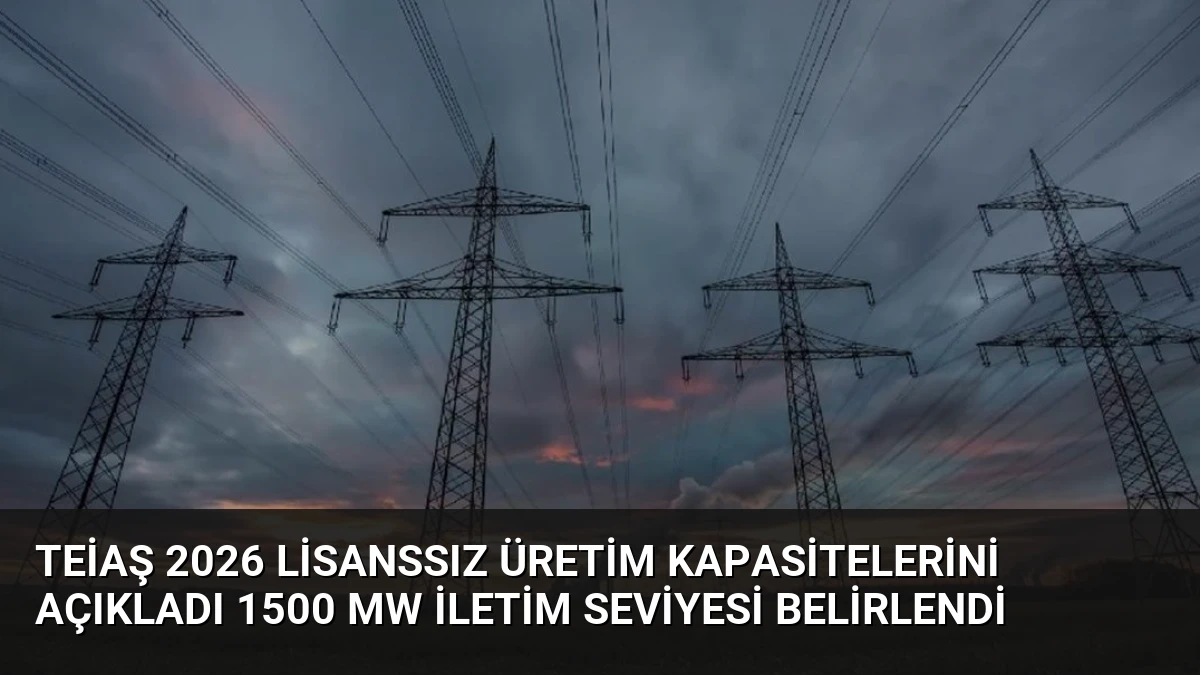 TEİAŞ 2026 Lisanssız Üretim Kapasitelerini Açıkladı 1500 MW İletim Seviyesi Belirlendi