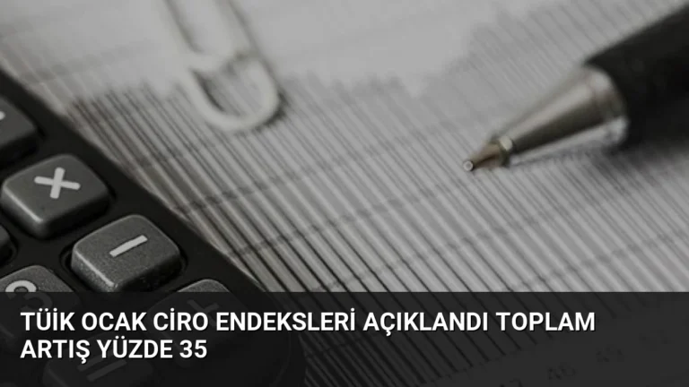 TÜİK Ocak Ciro Endeksleri Açıklandı Toplam Artış Yüzde 35