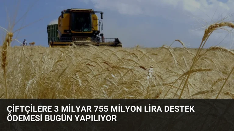 Çiftçilere 3 Milyar 755 Milyon Lira Destek Ödemesi Bugün Yapılıyor