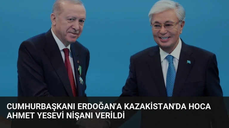 Cumhurbaşkanı Erdoğan’a Kazakistan’da Hoca Ahmet Yesevi Nişanı Verildi