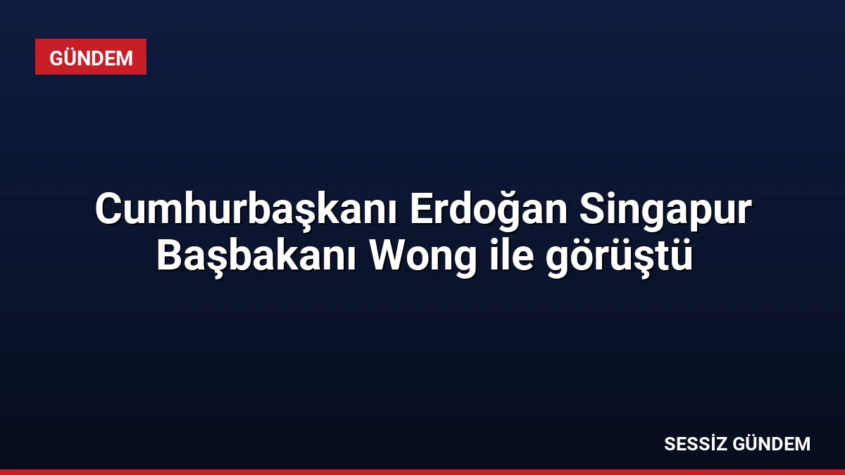 Cumhurbaşkanı Erdoğan Singapur Başbakanı Wong ile görüştü