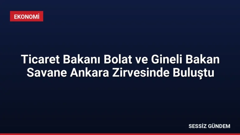 Ticaret Bakanı Bolat ve Gineli Bakan Savane Ankara Zirvesinde Buluştu