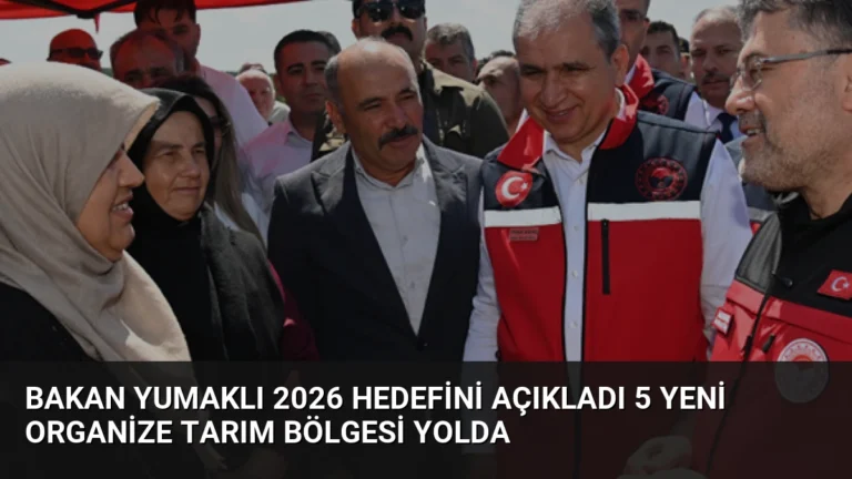 Bakan Yumaklı 2026 Hedefini Açıkladı 5 Yeni Organize Tarım Bölgesi Yolda