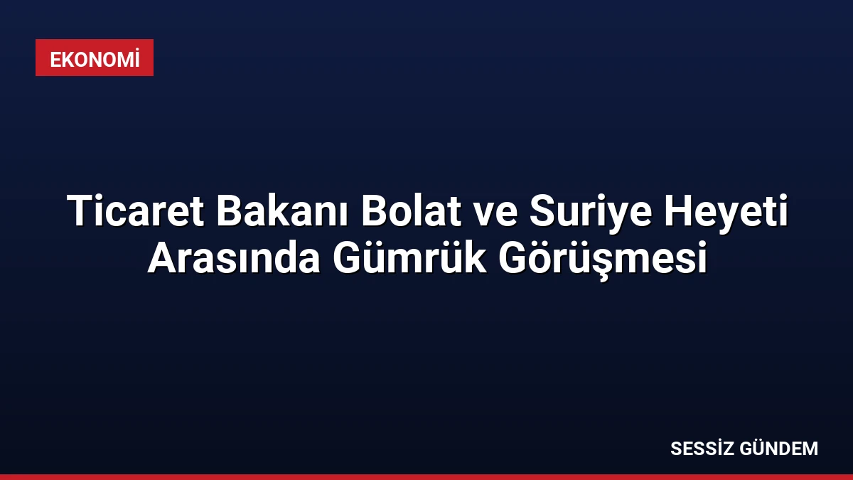 Ticaret Bakanı Bolat ve Suriye Heyeti Arasında Gümrük Görüşmesi