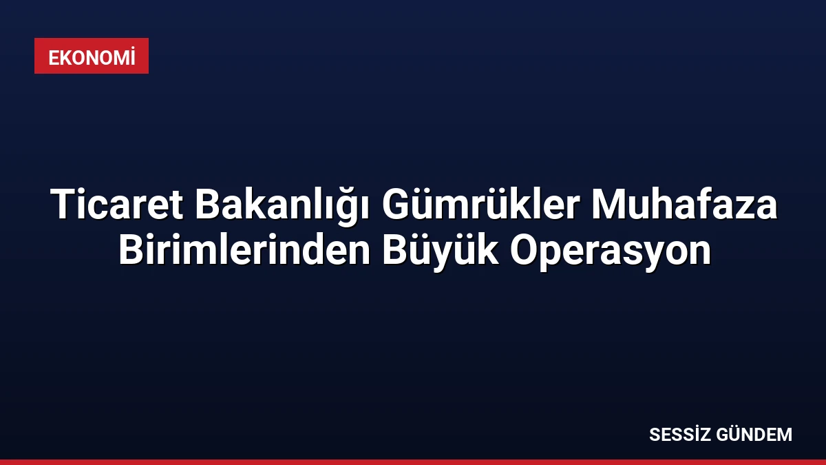 Ticaret Bakanlığı Gümrükler Muhafaza Birimlerinden Büyük Operasyon