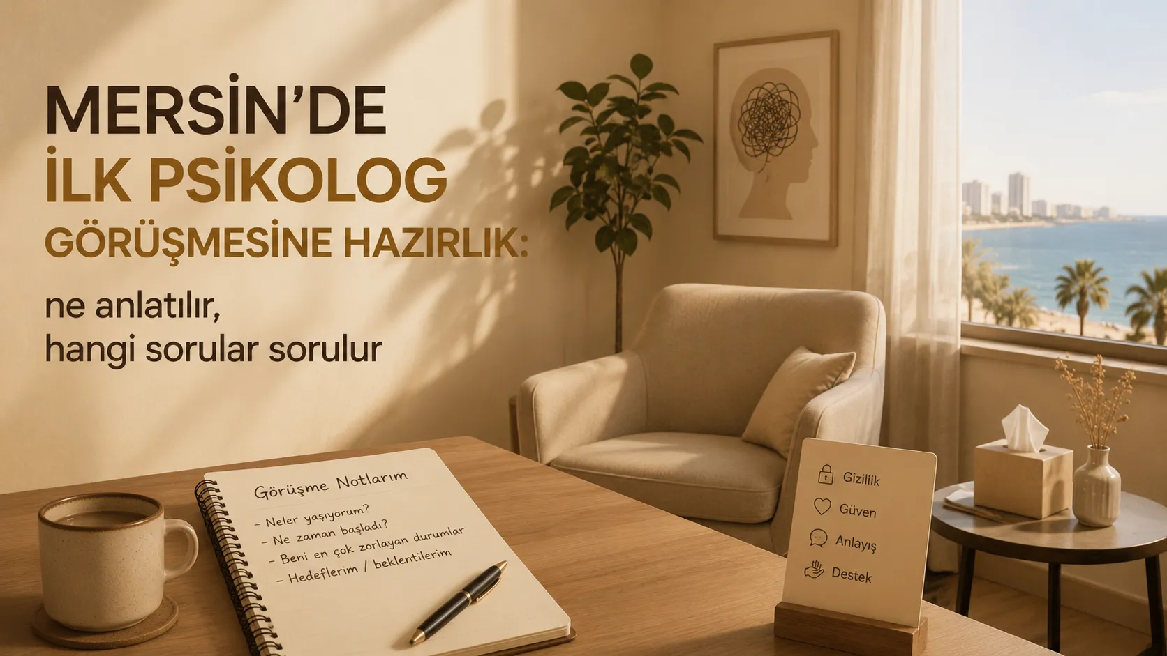 Mersin’de ilk psikolog görüşmesine hazırlık: ne anlatılır, hangi sorular sorulur