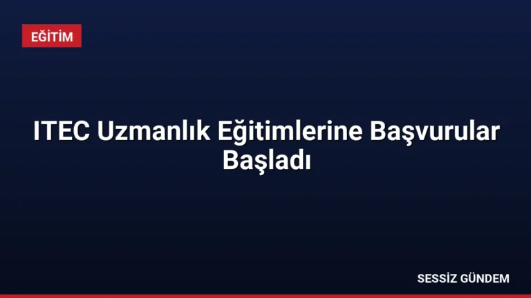 ITEC Uzmanlık Eğitimlerine Başvurular Başladı