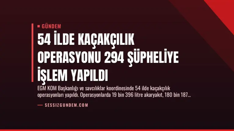 54 İlde Kaçakçılık Operasyonu 294 Şüpheliye İşlem Yapıldı