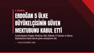 Erdoğan 5 Ülke Büyükelçisinin Güven Mektubunu Kabul Etti