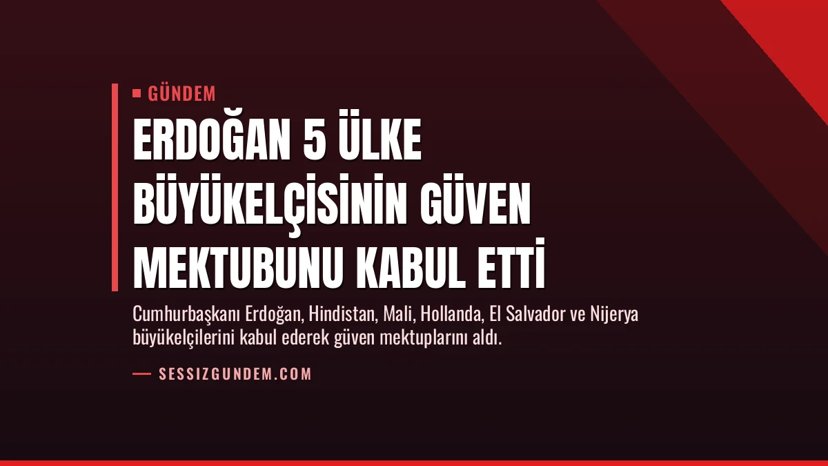 Erdoğan 5 Ülke Büyükelçisinin Güven Mektubunu Kabul Etti