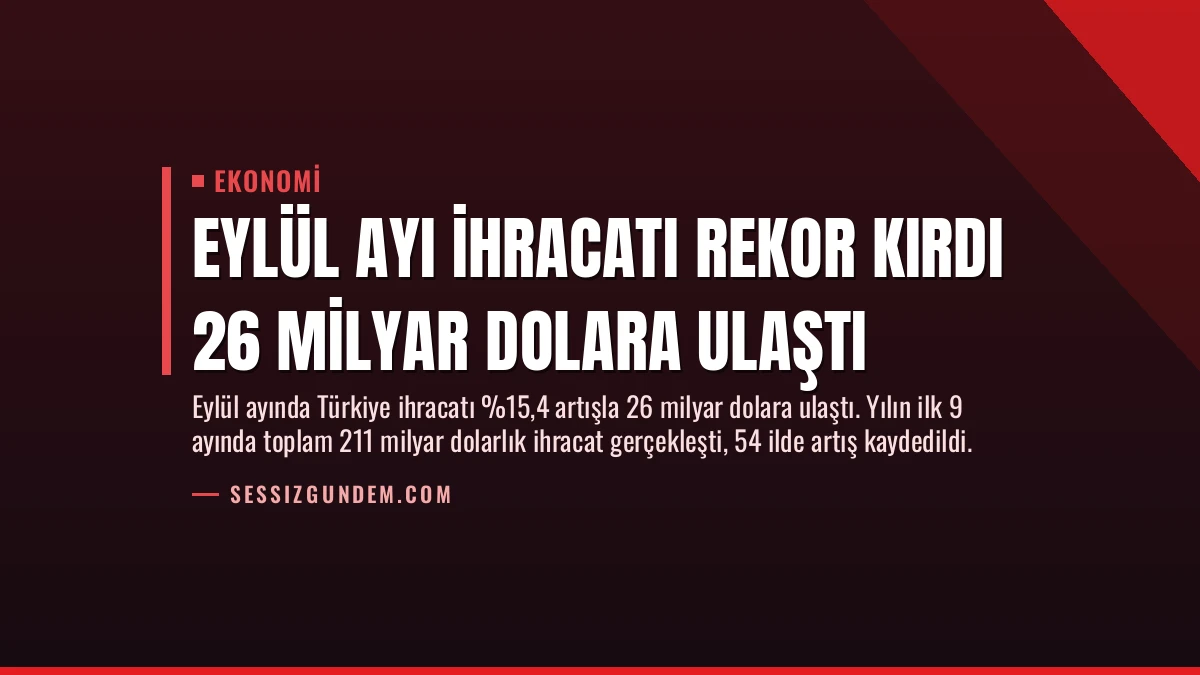Eylül Ayı İhracatı Rekor Kırdı 26 Milyar Dolara Ulaştı