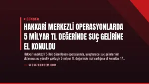 Hakkari Merkezli Operasyonlarda 5 Milyar TL Değerinde Suç Gelirine El Konuldu