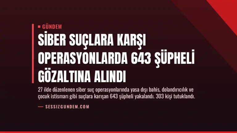 Siber Suçlara Karşı Operasyonlarda 643 Şüpheli Gözaltına Alındı