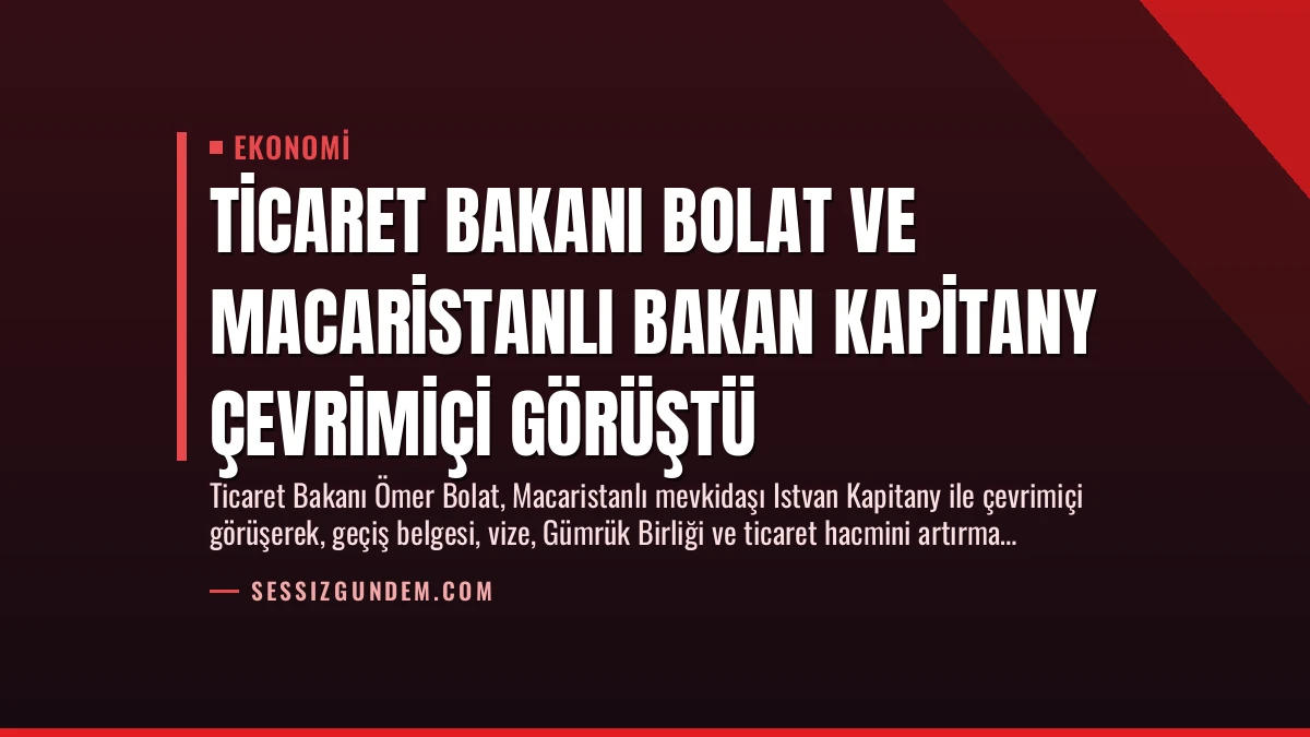 Ticaret Bakanı Bolat ve Macaristanlı Bakan Kapitany Çevrimiçi Görüştü